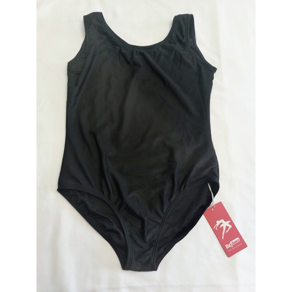 DayDance Classic Ballet Leotard Girls Size 160 12/14 Cotton Black Dance Leotard